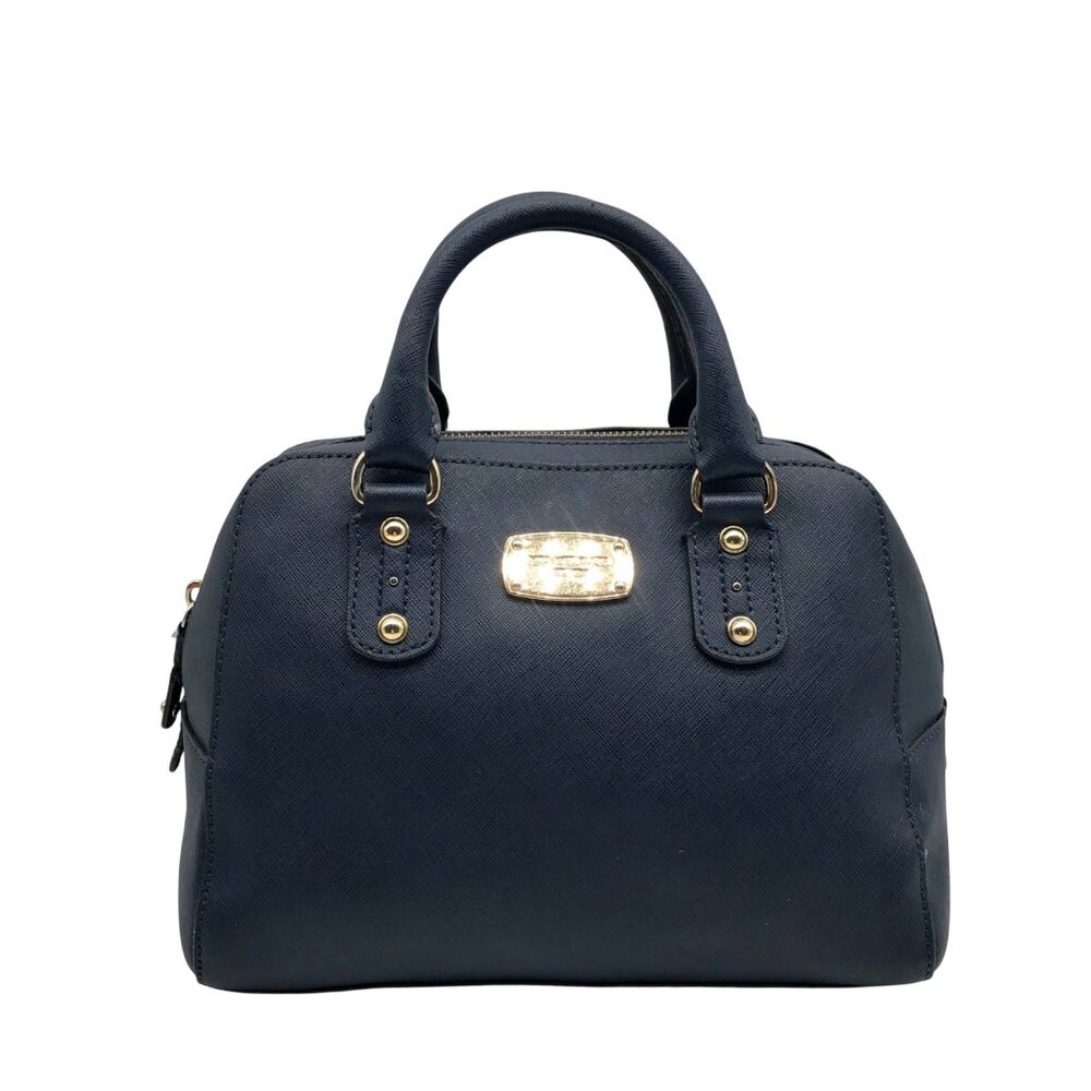 Michael Kors Dark Blue Saffiano Leather Convertible Satchel Bag - Picture 1 of 10